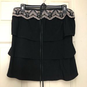 2/$10 WHBM beaded tiered ruffle sleeveless top